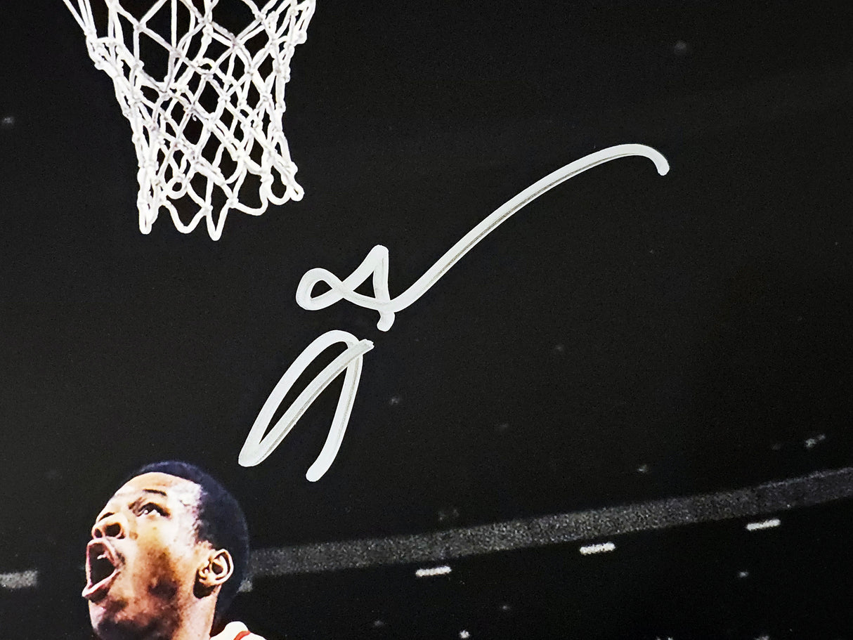 Allen Iverson Autographed 16x20 Photo Philadelphia 76ers Layup Beckett BAS Witness Stock #220475