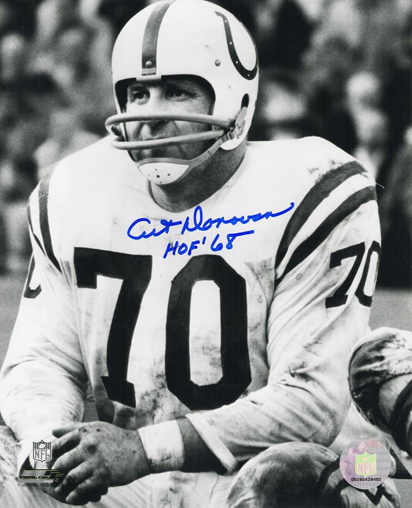 Art Donovan Signed Colts B&W Close Up 8x10 Photo w/HOF'68