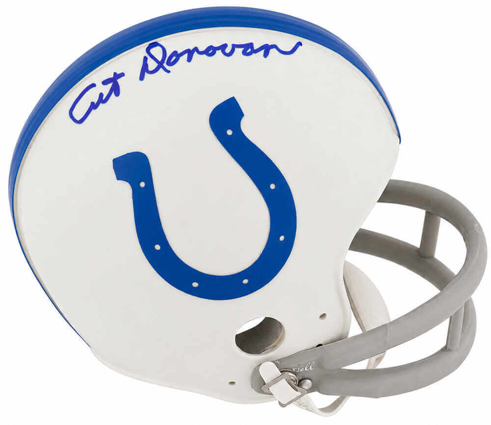 Art Donovan Signed Colts Throwback 2-Bar Riddell (VSR4) Mini Helmet