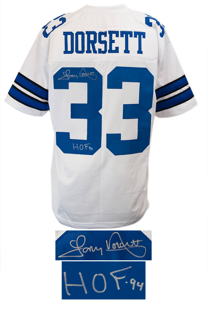 Tony Dorsett Signed White Custom Football Jersey w/HOF'94