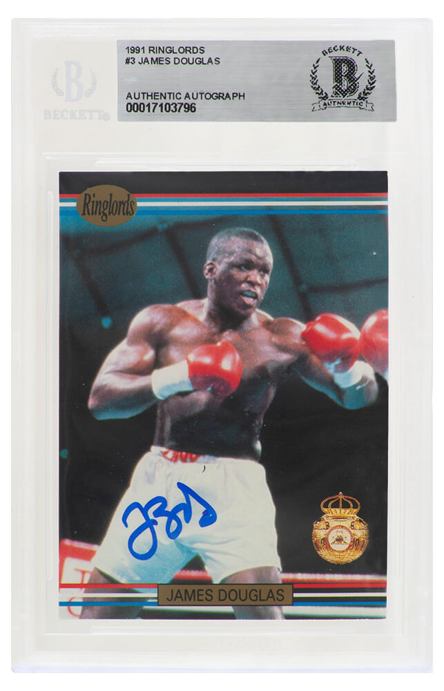 James Buster Douglas Signed 1991 Ringlords Boxing Card #3 - (Beckett Encapsulated)