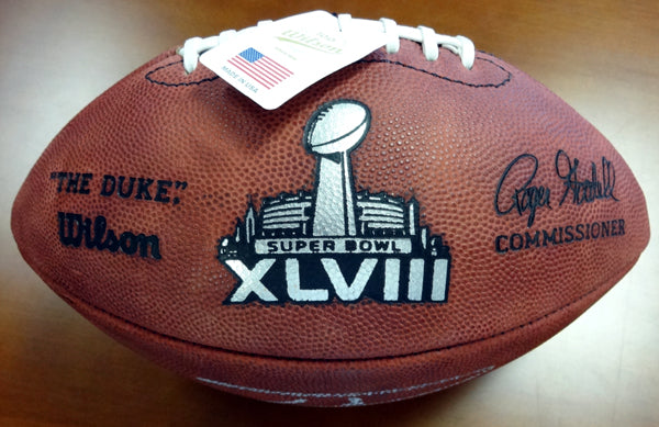 Russell Wilson Autographed Super Bowl Leather Football Seattle Seahawks RW Holo Stock #72352