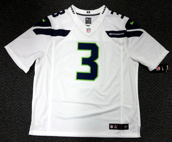 Seattle Seahawks Russell Wilson Autographed White Nike Twill Jersey Size XXL RW Holo Stock #71435