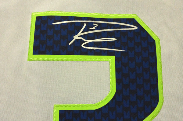 Seattle Seahawks Russell Wilson Autographed Framed Gray Nike Twill Jersey RW Holo Stock #185069