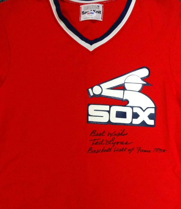 Chicago White Sox Ted Lyons Autographed Red Jersey "Best Wishes, Baseball Hall Of Fame 1955" PSA/DNA #V11811