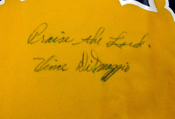 Pittsburgh Pirates Vince DiMaggio Autographed Yellow Jersey "Praise The Lord" PSA/DNA #W07962