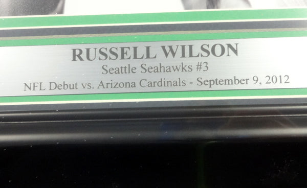 Russell Wilson Autographed Framed 8x10 Photo Seattle Seahawks First Game RW Holo Stock #98098