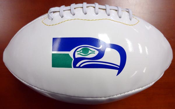 Jacob Green Autographed White Logo Football Seattle Seahawks MCS Holo Stock #82241