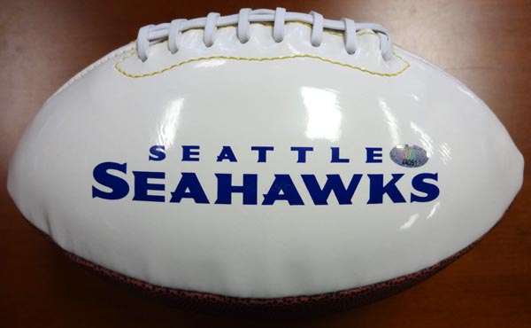 Jacob Green Autographed White Logo Football Seattle Seahawks MCS Holo Stock #82241