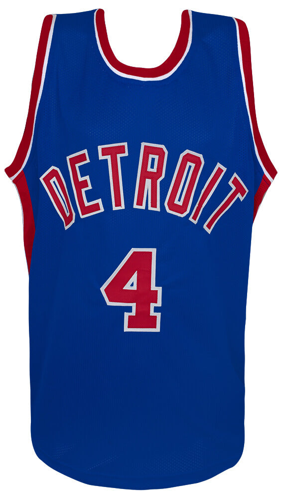 Joe Dumars Signed Blue Custom Basketball Jersey