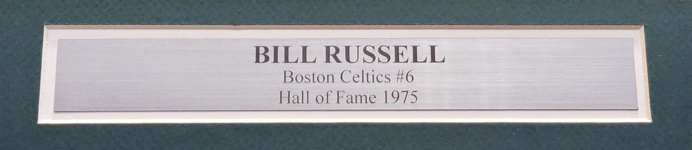 Boston Celtics Bill Russell Autographed Framed Green Jersey JSA Stock #206951