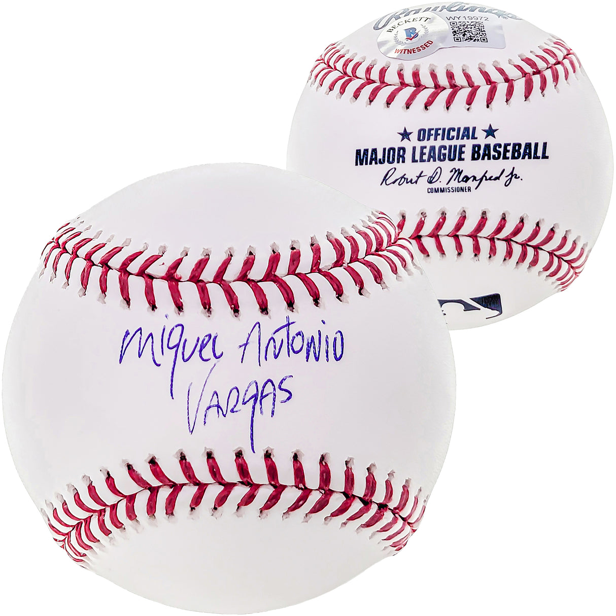 Miguel Vargas Autographed Official MLB Baseball Dodgers, White Sox Full Name Beckett BAS Witness Stock #207563