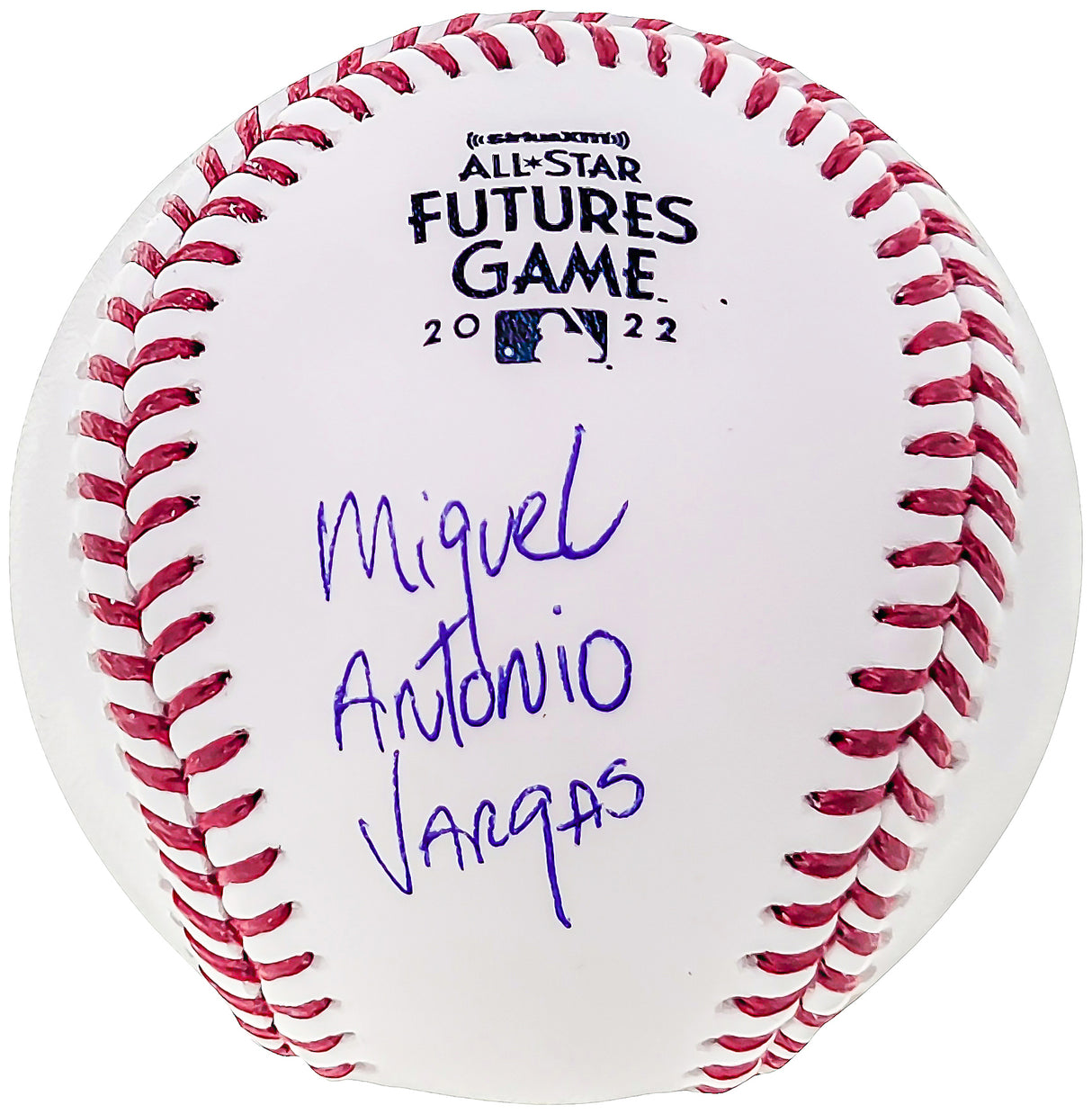 Miguel Vargas Autographed Official 2022 All Star Futures MLB Game Baseball Dodgers, White Sox Full Name Beckett BAS Witness Stock #207565