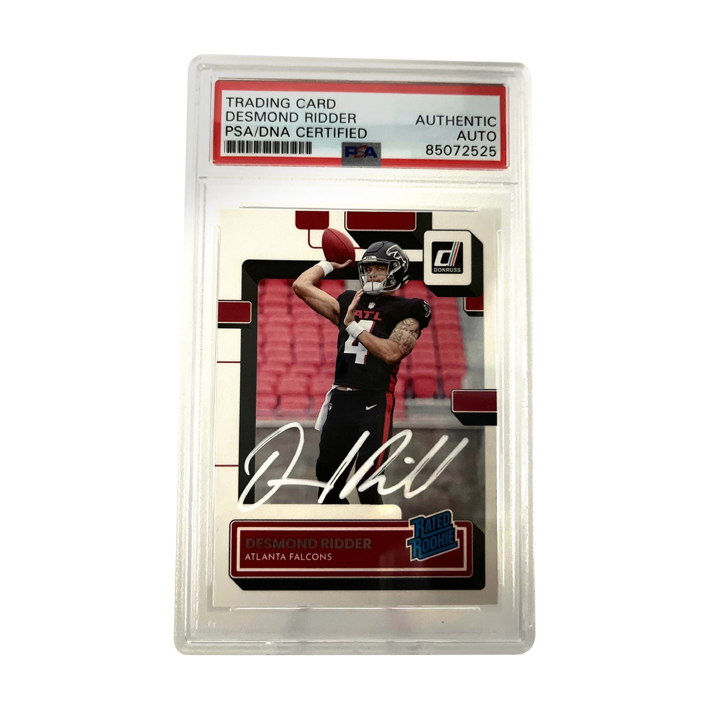 Desmond Ridder Signed Authentic PSA/DNA Panini Donruss RC Falcons