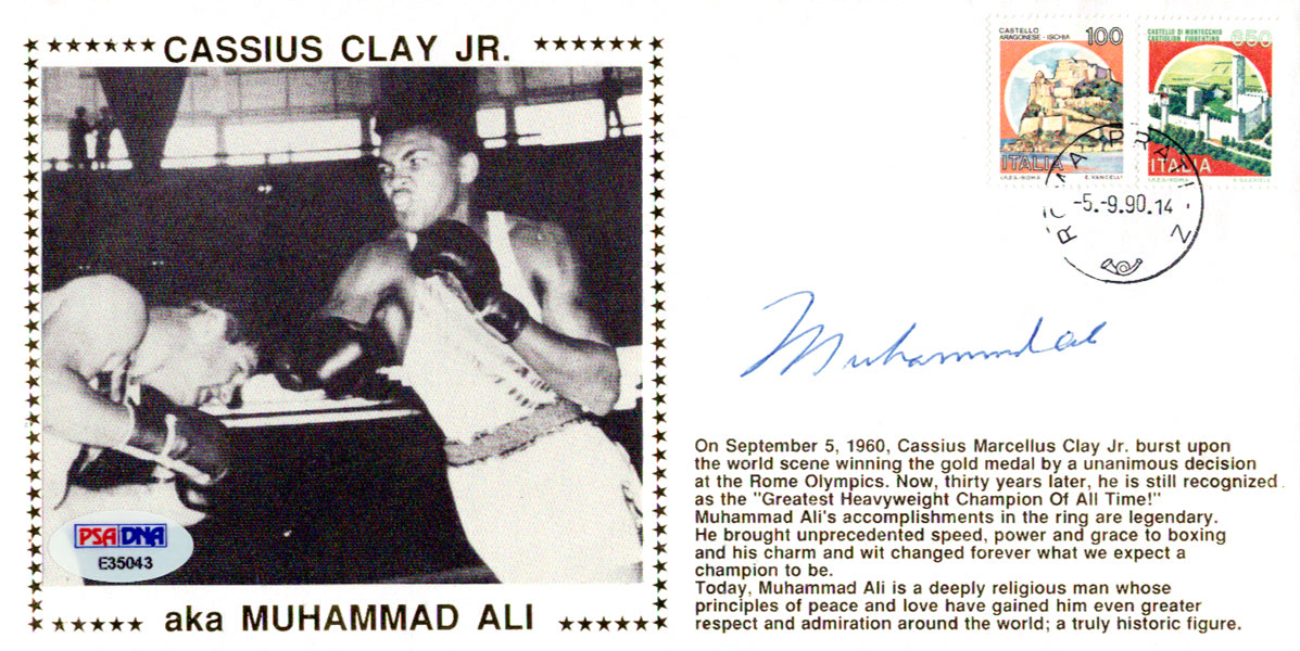 Muhammad Ali Autographed First Day Cover Vintage PSA/DNA #E35043
