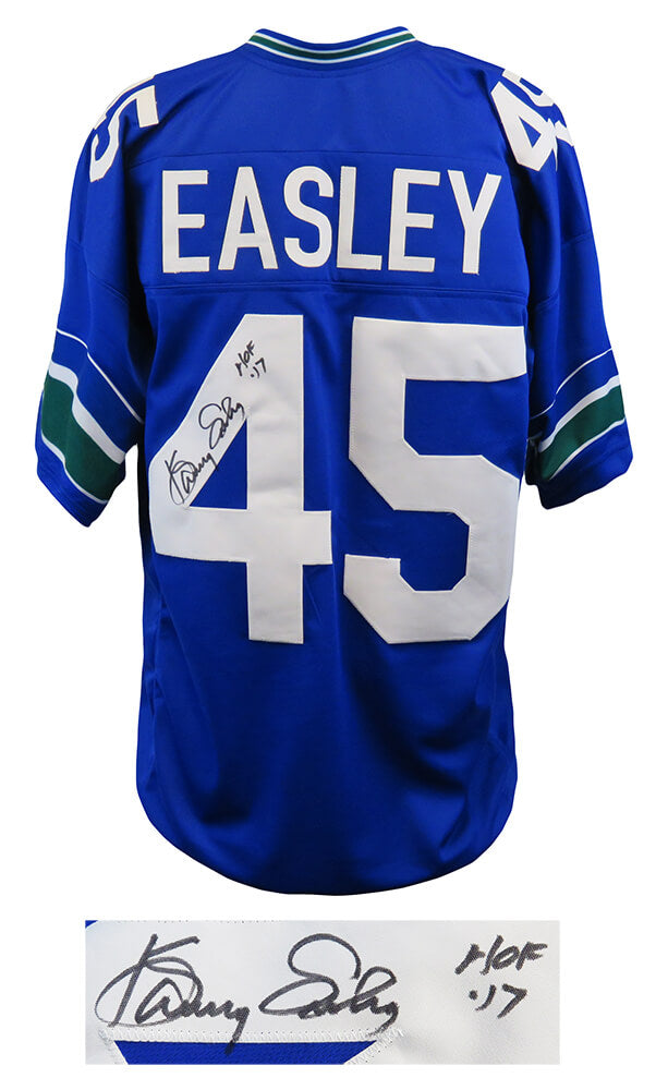 Kenny Easley Signed Blue Throwback Custom Football Jersey w/HOF'17