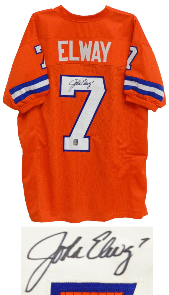 John Elway Signed Orange Crush Throwback Custom Football Jersey