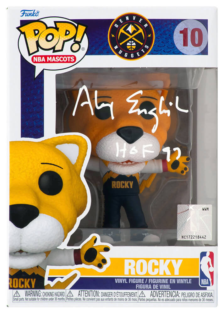 Alex English Signed Denver Nuggets 'Rocky' Mascot Funko Pop Doll #10 w/HOF'97