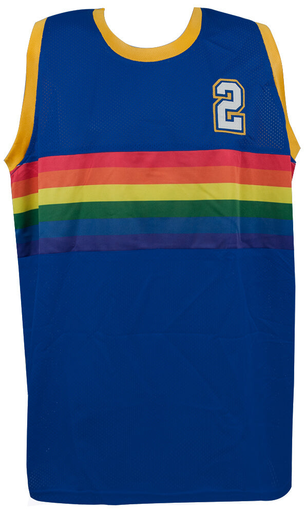 Alex English Signed Blue Throwback Custom Basketball Jersey w/HOF'97