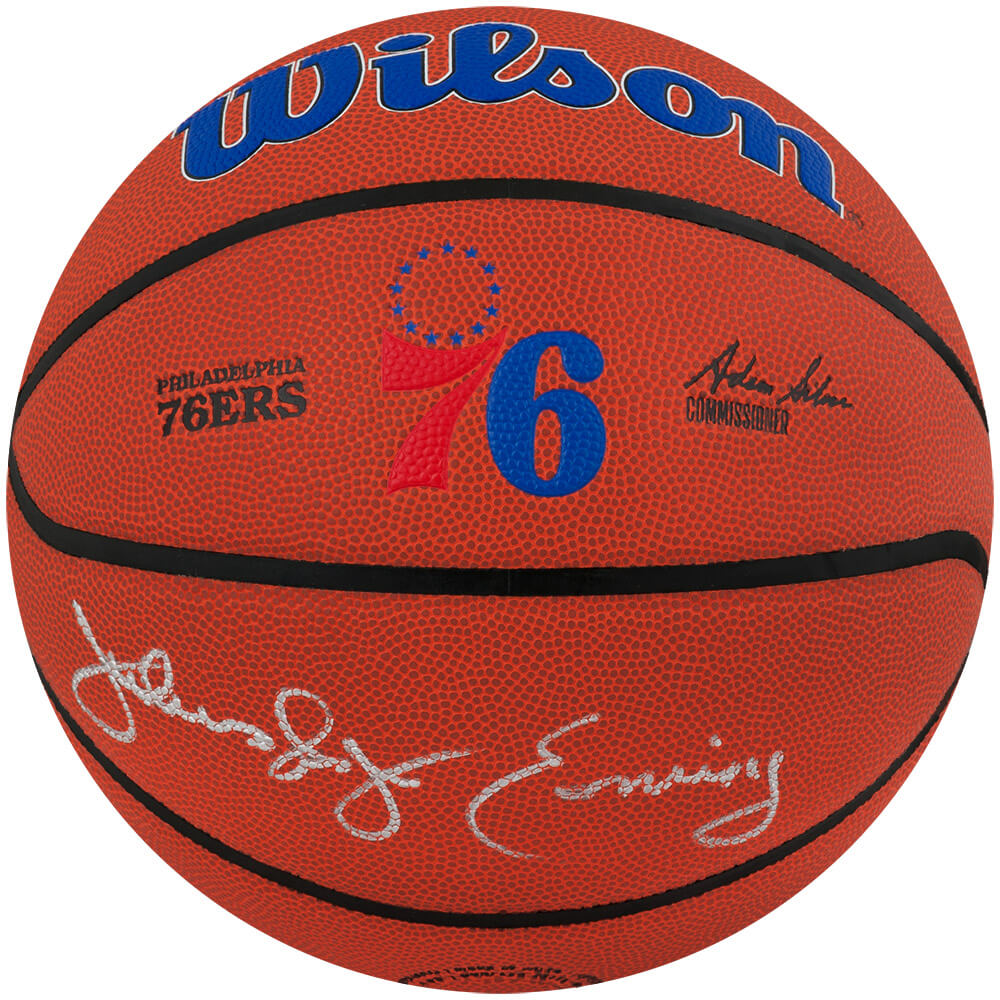 Julius 'Dr. J' Erving Signed Wilson Philadelphia 76ers Logo NBA Basketball