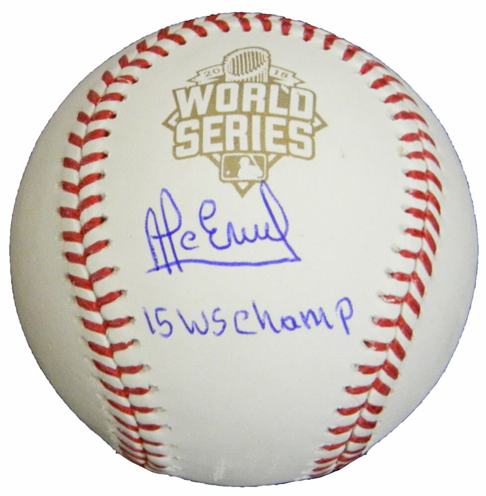 Alcides Escobar Signed Rawlings 2015 World Series Logo Baseball w/15 WS Champ
