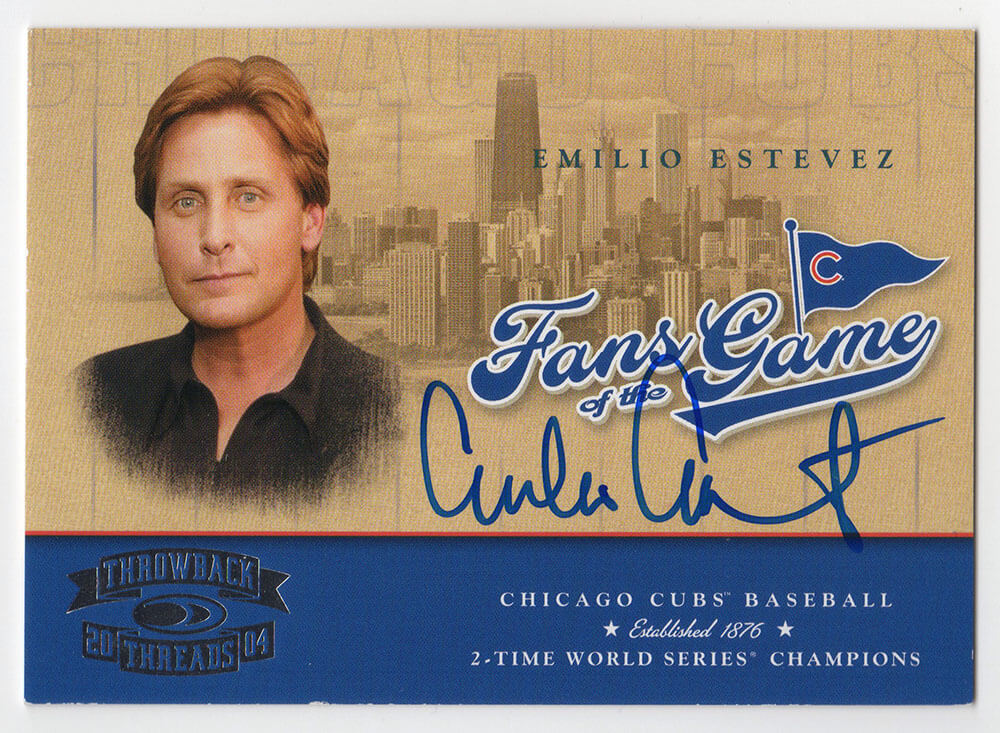 Emilio Estevez Signed 2004 Donruss Threads Fans of the Game Trading Card #201