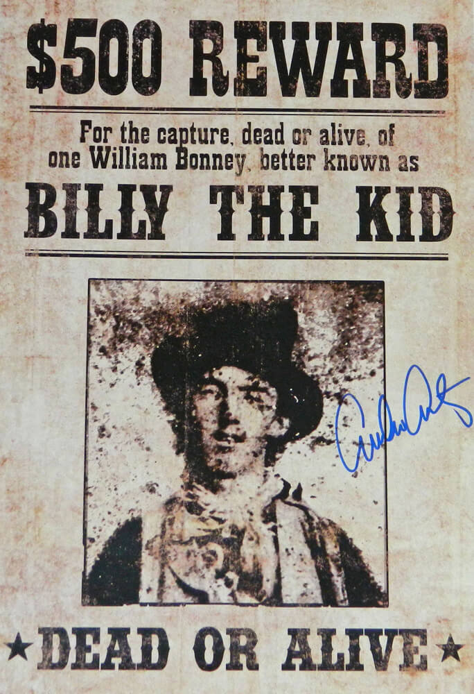Emilio Estevez Signed Billy The Kid 13x19 Wanted Poster