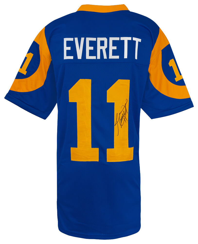 Jim Everett Signed Blue Throwback Custom Football Jersey