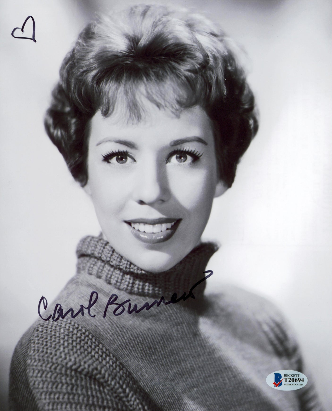 Carol Burnett Authentic Signed 8x10 Photo Autographed BAS #T20694