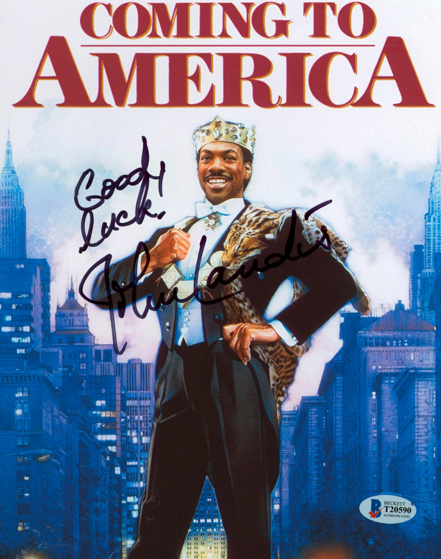 John Landis Coming to America Good Luck Authentic Signed 8x10 Photo BAS #T20590