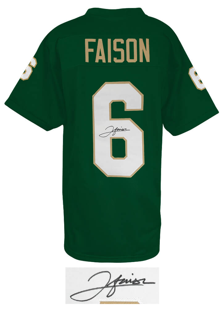 Jordan Faison Signed Green Custom College Football Jersey