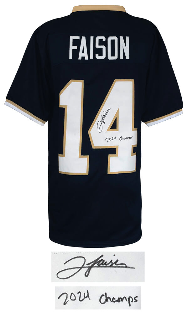Jordan Faison Signed Navy Custom Lacrosse Jersey w/2024 NCAA Champs