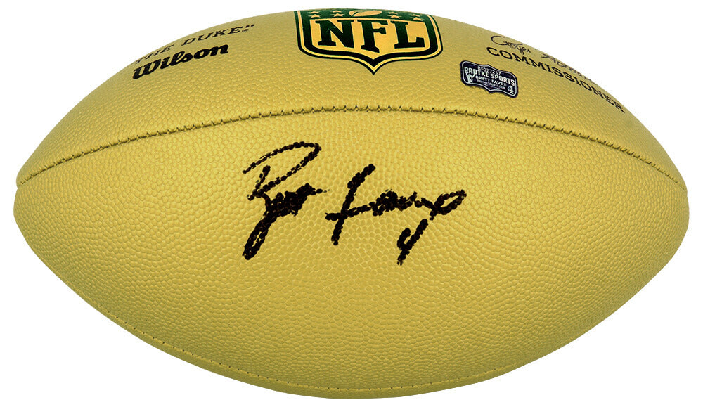 Brett Favre Signed Wilson Duke Gold Metallic NFL Full Size Replica Football - (Favre Holo)