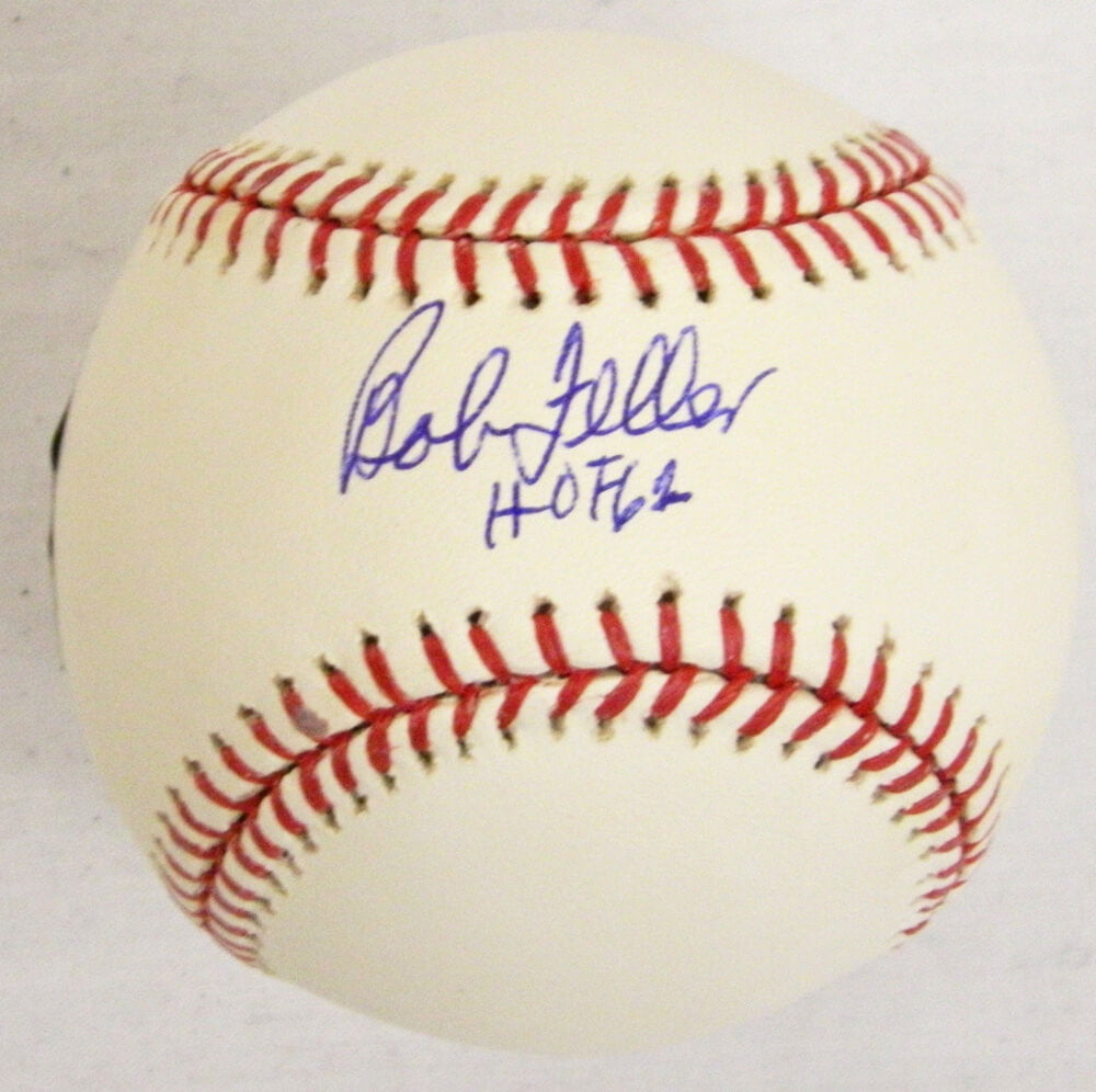 Bob Feller Signed MLB Baseball w/"HOF'62"