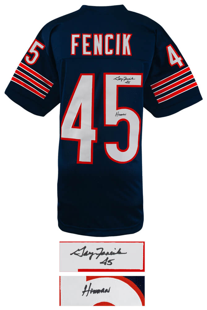 Gary Fencik Signed Navy Custom Football Jersey w/Hitman