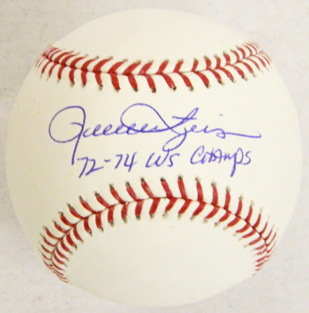 Rollie Fingers Signed MLB Baseball w/72-74 WS Champs