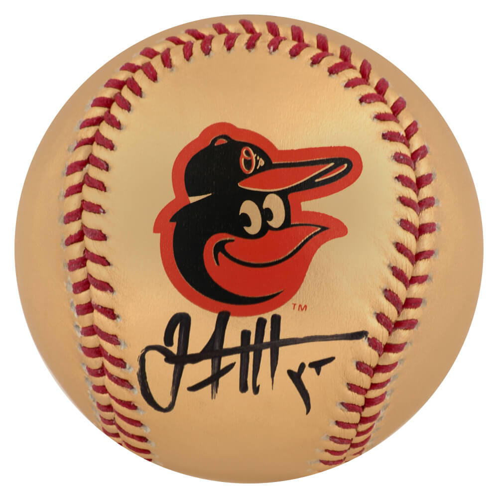 Jack Flaherty Signed Rawlings Baltimore Orioles Gold Logo Baseball - (Fanatics)