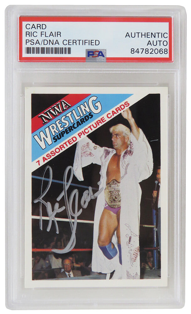 Ric Flair Signed NWA 1988 Wonderama Wrestling Trading Card (PSA Encapsulated)