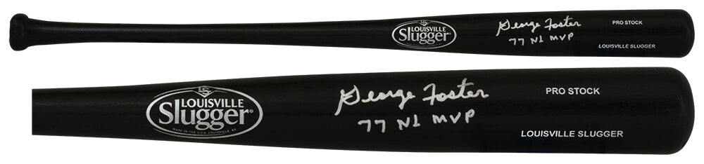 George Foster Signed Louisville Slugger Pro Stock Black Baseball Bat w/77 NL MVP