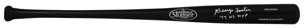 George Foster Signed Louisville Slugger Pro Stock Black Baseball Bat w/77 NL MVP
