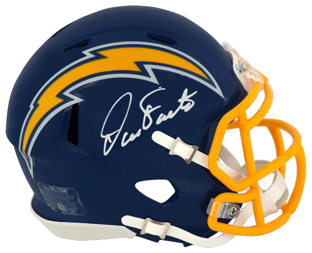 Dan Fouts Signed Chargers Navy Throwback Riddell Speed Mini Helmet - (In White)