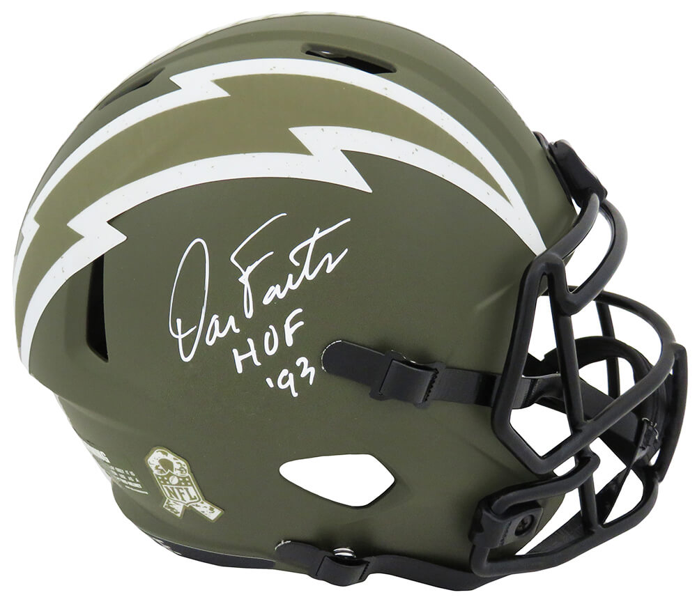 Dan Fouts Signed Chargers Salute to Service Riddell Full Size Speed Replica Helmet w/HOF'93
