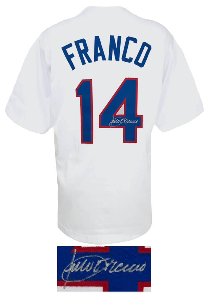 Julio Franco Signed White Custom Baseball Jersey