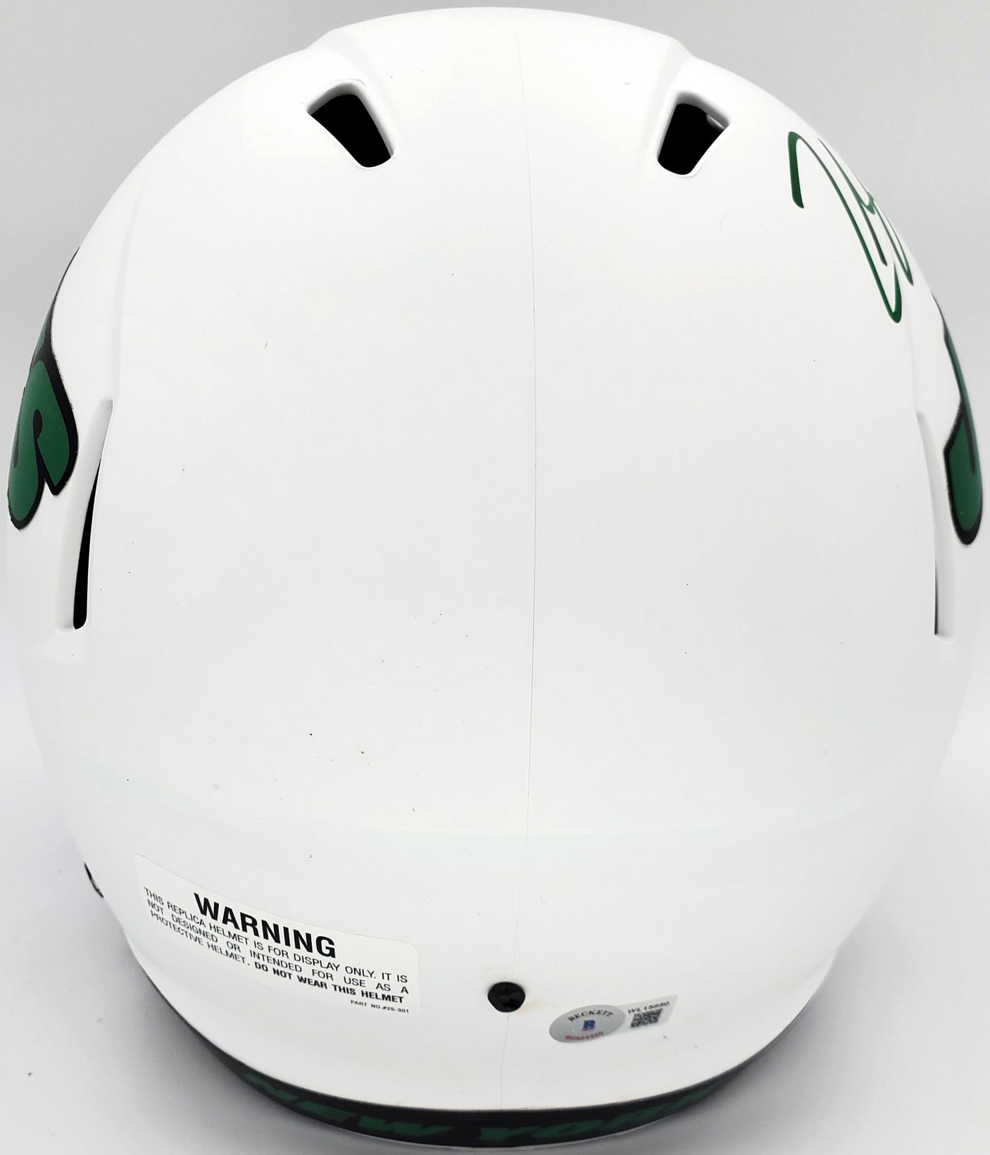Zach Wilson Autographed New York Jets Lunar Eclipse White Full Size Replica Speed Helmet Beckett BAS QR Stock #194728
