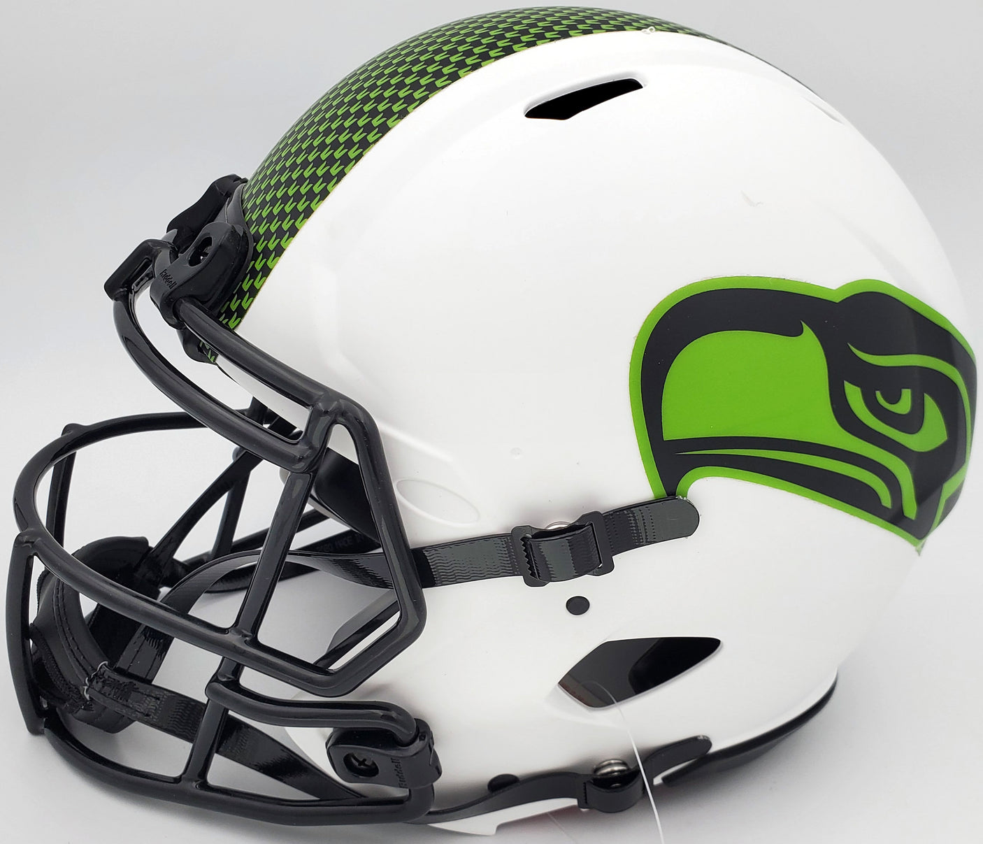 Russell Wilson Autographed Seattle Seahawks White Lunar Eclipse Full Size Authentic Speed Helmet RW Holo & Beckett BAS Stock #194030