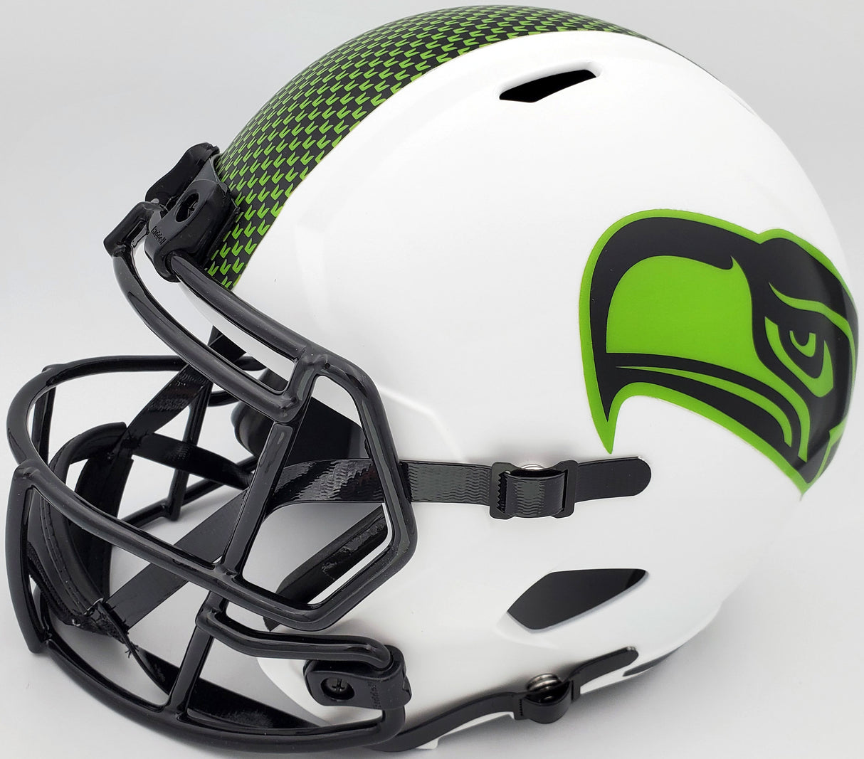 Russell Wilson Autographed Seattle Seahawks White Lunar Eclipse Full Size Speed Replica Helmet RW Holo & Beckett BAS Stock #194002