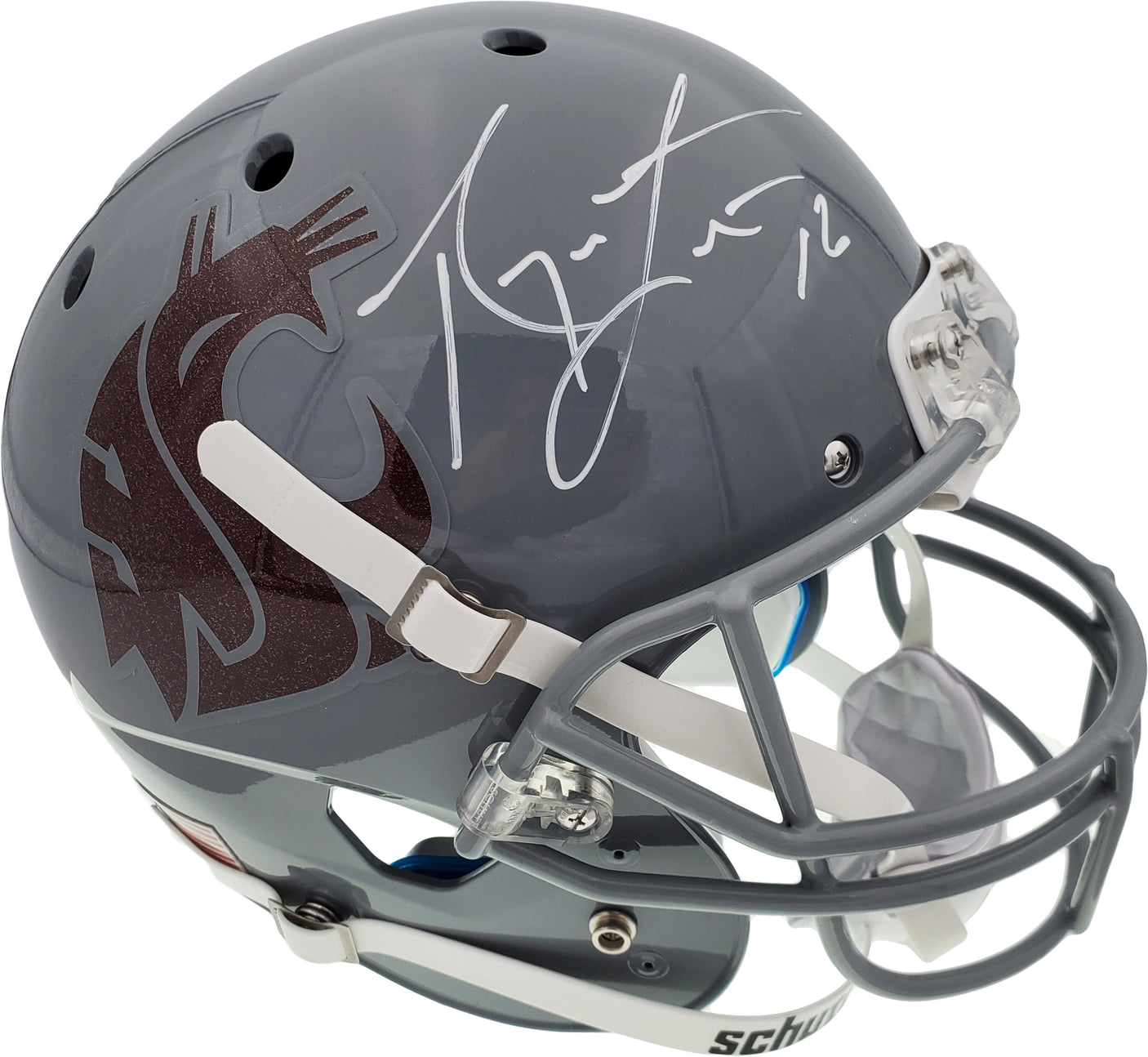Ryan Leaf Autographed Washington State Cougars Gray Schutt Full Size Replica Helmet Beckett BAS QR Stock #193975