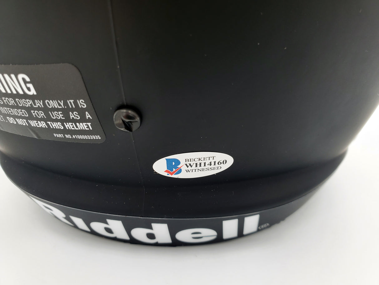 Devonta Smith Autographed Alabama Crimson Tide Eclipse Black Full Size Replica Speed Helmet Beckett BAS Stock #191975