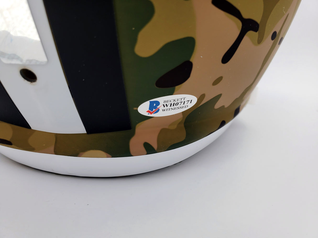 Drew Brees Autographed New Orleans Saints Camo Full Size Replica Speed Helmet "SB XLIV MVP" Beckett BAS Stock #191124