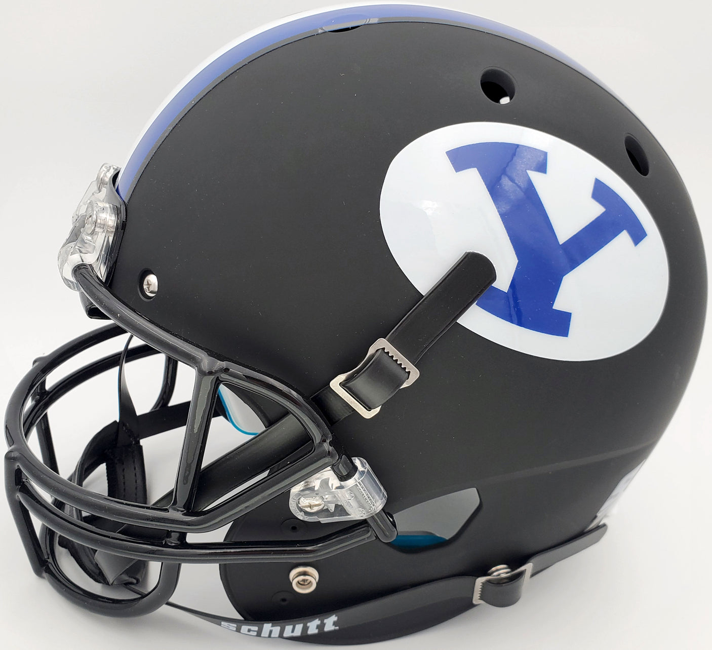 Zach Wilson Autographed BYU Cougars Matte Black Schutt Full Size Replica Helmet Beckett BAS Stock #191106